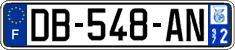 French license plate, SIV (ordinary)