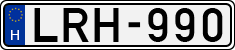 license plates of Hungary, Cars (1990)