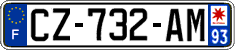 French license plate, SIV (ordinary)