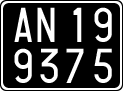 License plate of Italy, Cars (1927 year series)