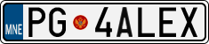 License plate of Montenegro, Vanity Plates