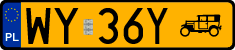 License plates of Poland, Oldtimers