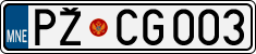 License plate of Montenegro, Cars