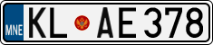 License plate of Montenegro, Cars
