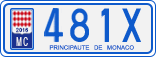 License plate of Monaco, Cars