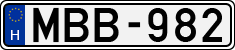 license plates of Hungary, Cars (1990)