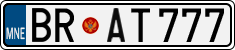 License plate of Montenegro, Cars