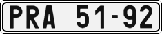 License plate of the Czech Republic, Cars (1960)