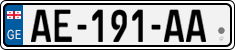 License plate of Georgia, Cars (2014)