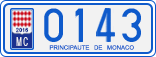 License plate of Monaco, Cars