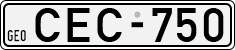 License plate of Georgia, Cars (1993)