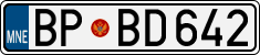 License plate of Montenegro, Cars
