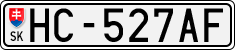 License plate of Slovakia, Cars