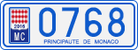 License plate of Monaco, Cars