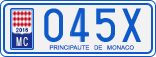 License plate of Monaco, Cars