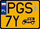 License plates of Poland, Oldtimers