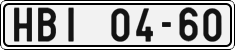 License plate of the Czech Republic, Cars (1960)