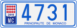 License plate of Monaco, Cars