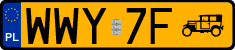License plates of Poland, Oldtimers