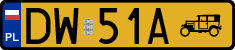 License plates of Poland, Oldtimers