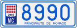 License plate of Monaco, Cars