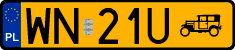 License plates of Poland, Oldtimers