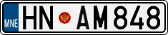 License plate of Montenegro, Cars