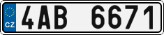 License plate of the Czech Republic, Cars (2001)