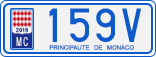 License plate of Monaco, Cars