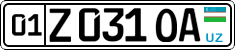License plate of Uzbekistan, Private owners
