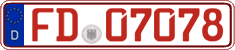 German license plate, Red license plates