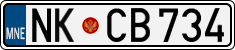 License plate of Montenegro, Cars