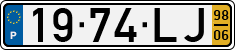 License plate of Portugal, Regular plates