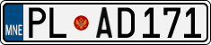 License plate of Montenegro, Cars