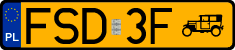 License plates of Poland, Oldtimers