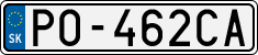License plate of Slovakia, Cars