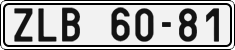 License plate of the Czech Republic, Cars (1960)