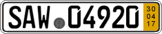 German license plate, Short-term transit plates