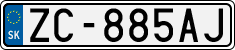 License plate of Slovakia, Cars