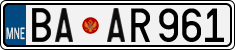 License plate of Montenegro, Cars