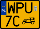 License plates of Poland, Oldtimers