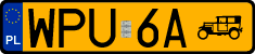License plates of Poland, Oldtimers