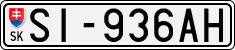 License plate of Slovakia, Cars