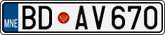 License plate of Montenegro, Cars