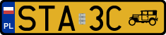 License plates of Poland, Oldtimers