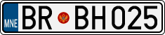 License plate of Montenegro, Cars