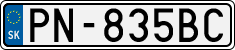 License plate of Slovakia, Cars