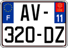 French license plate, SIV (ordinary)