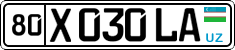 License plate of Uzbekistan, Private owners