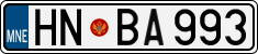 License plate of Montenegro, Cars